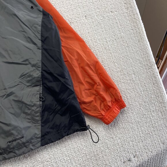 VTG Y2K Reebok Sport Tech Windbreaker Shell Orange / Grey Size L Full Zip - Picture 4 of 16